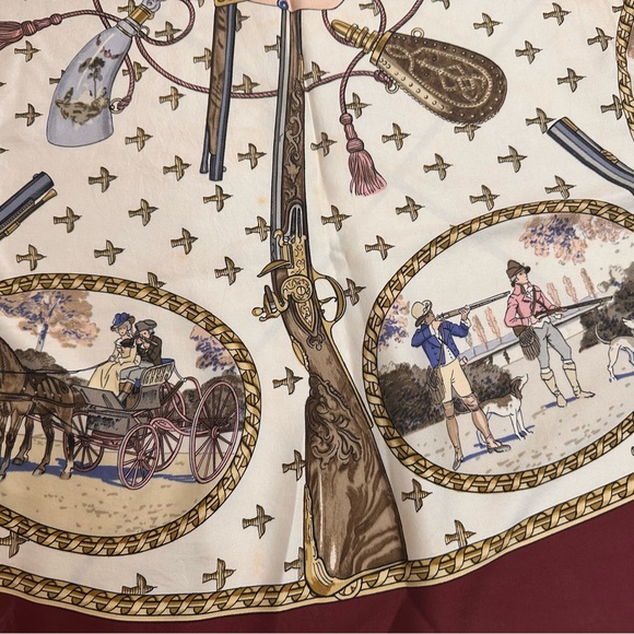 HERMES Vintage Equestrian Print Silk Scarf - Picture 6 of 10